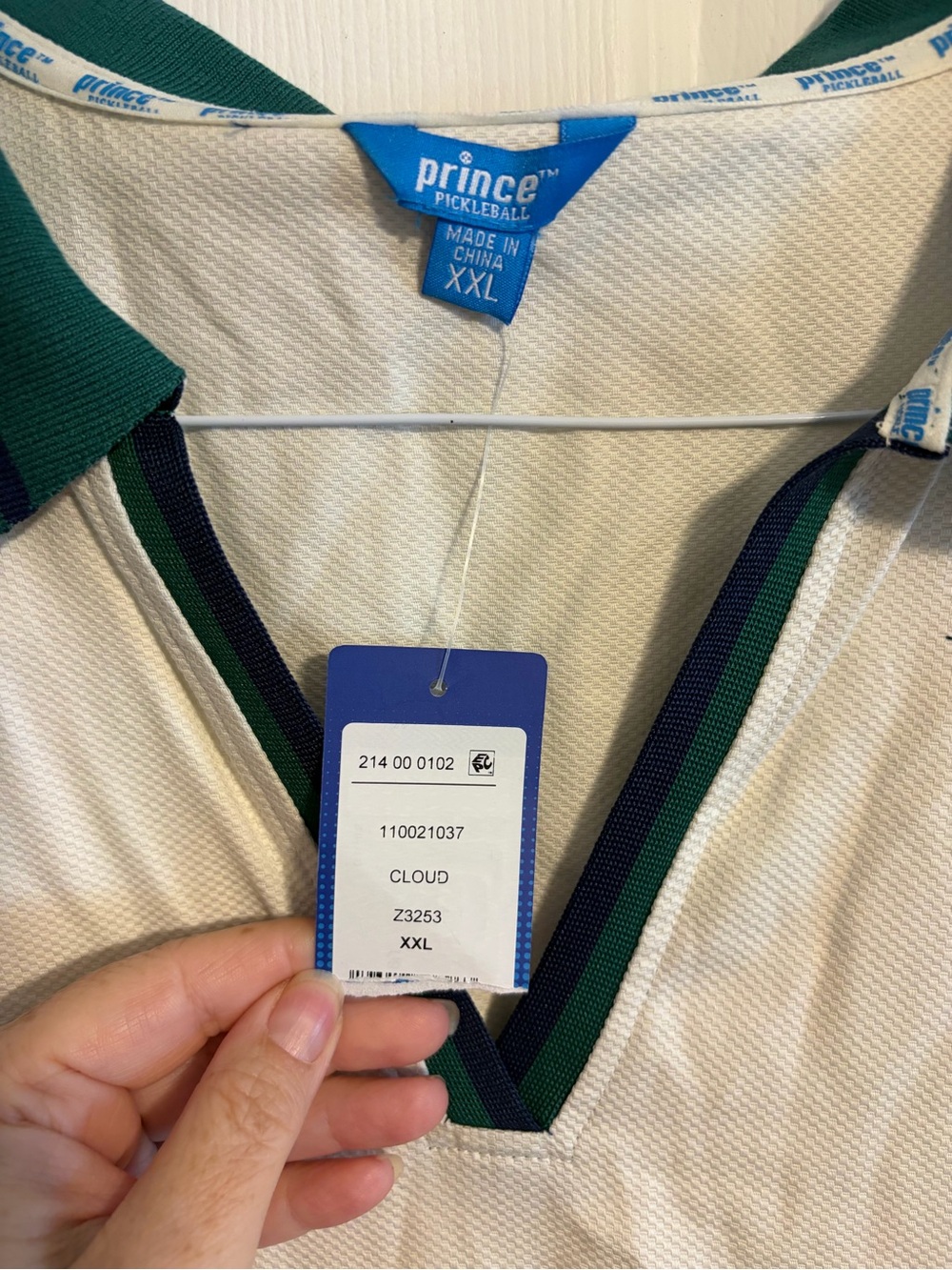 Prince Pickleball Tennis Dress White Green Pleated Collared Athleisure NWT XXL - Picture 3 of 8